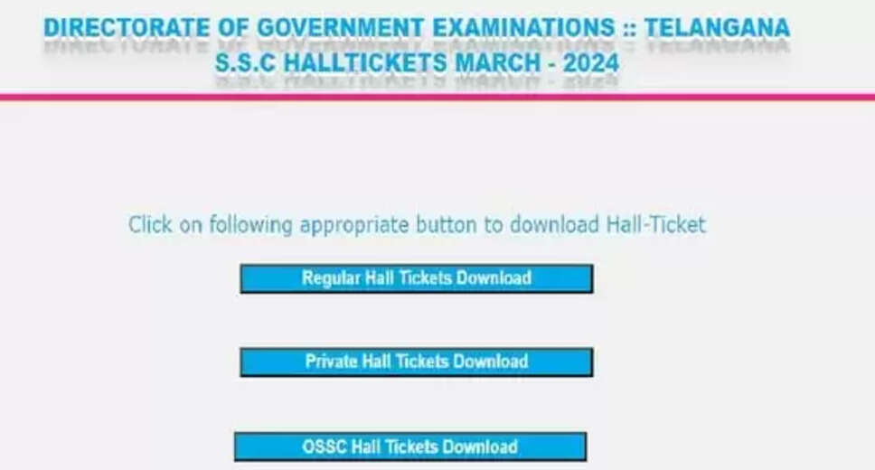 Telangana Class 10 Admit Card 2024 Released: Download Here at bse.telangana.gov.in