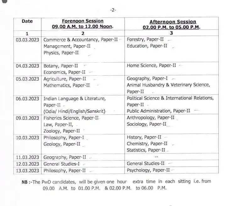 Odisha Civil Services Exam Date & Schedule 2023, Mains Exam Date