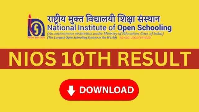 NIOS 10th Class Results 2024 Out Now: April Session Scores