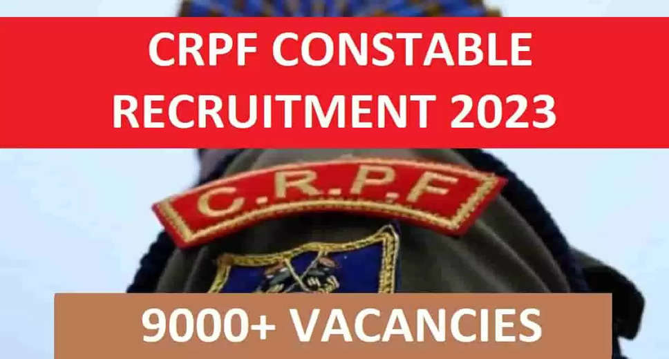 Title: CRPF Recruitment 2023: Apply for 9,212 Constable (Technical & Tradesmen) Posts  The Central Reserve Police Force (CRPF) has released a recruitment notification for 9,212 Constable (Technical & Tradesmen) posts. The application process starts from March 27 and ends on April 25, 2023. Interested candidates can apply online through the official website at crpf.gov.in.  Eligibility Criteria:  To be eligible for CRPF Recruitment 2023, candidates must meet the following requirements:  Age Limit: 18 to 23 years as of August 1, 2023.  Educational Qualification: Candidates should have passed 10th class or equivalent from a recognized board. Additionally, they should have a certificate of Industrial Training Institute (ITI) or equivalent in the relevant trade.  Selection Process:  The selection of candidates for the CRPF Recruitment 2023 will be based on a computer-based test. The test is scheduled between July 1 and July 13, 2023. Admit cards will be issued on June 20, and candidates will be able to download them till June 25.  Vacancy Details:  The CRPF recruitment drive will fill up a total of 9,212 vacancies, of which 9,105 are for male candidates, and 107 are for female candidates.  Category-wise Examination Fee:  General, EWS, and OBC categories (Male): Rs. 100/-  SC/ST category, Female candidates across all categories, and ex-servicemen: No fee.  How to Apply:    Interested candidates can apply online for CRPF Recruitment 2023 by following the below steps:  Visit the official website at crpf.gov.in. Click on the recruitment tab and scroll down. Fill the application form with all the required details. Upload all the necessary documents. Submit the form and take a printout for future reference.