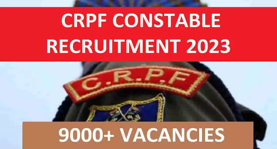 Title: CRPF Recruitment 2023: Apply for 9,212 Constable (Technical & Tradesmen) Posts The Central Reserve Police Force (CRPF) has released a recruitment notification for 9,212 Constable (Technical & Tradesmen) posts. The application process starts from March 27 and ends on April 25, 2023. Interested candidates can apply online through the official website at crpf.gov.in. Eligibility Criteria: To be eligible for CRPF Recruitment 2023, candidates must meet the following requirements: Age Limit: 18 to 23 years as of August 1, 2023. Educational Qualification: Candidates should have passed 10th class or equivalent from a recognized board. Additionally, they should have a certificate of Industrial Training Institute (ITI) or equivalent in the relevant trade. Selection Process: The selection of candidates for the CRPF Recruitment 2023 will be based on a computer-based test. The test is scheduled between July 1 and July 13, 2023. Admit cards will be issued on June 20, and candidates will be able to download them till June 25. Vacancy Details: The CRPF recruitment drive will fill up a total of 9,212 vacancies, of which 9,105 are for male candidates, and 107 are for female candidates. Category-wise Examination Fee: General, EWS, and OBC categories (Male): Rs. 100/- SC/ST category, Female candidates across all categories, and ex-servicemen: No fee. How to Apply: Interested candidates can apply online for CRPF Recruitment 2023 by following the below steps: Visit the official website at crpf.gov.in. Click on the recruitment tab and scroll down. Fill the application form with all the required details. Upload all the necessary documents. Submit the form and take a printout for future reference.