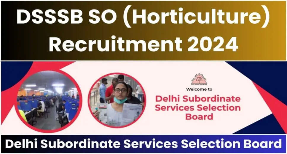 DSSSB Section Officer (Horticulture) Recruitment 2024: Applications Open for 108 Posts