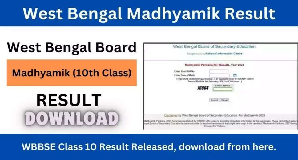 West Bengal Madhyamik Result 2024 Announced: Get Your WB 10th Marksheet Online Now