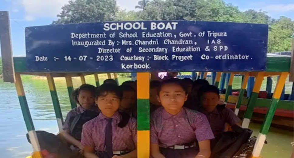 Tripura Education Dept Set Up 'School On Boat' To Bridge Learning Gap In Dumboor Lake Islands