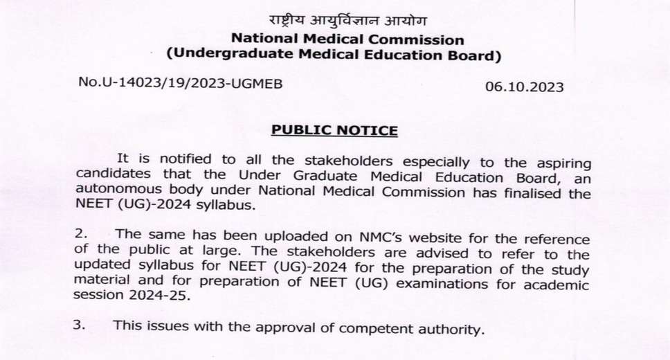 NEET UG 2024 Exam Date Announced, Applications to Open in March