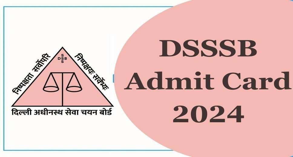 Download DSSSB Online Exam Admit Card 2024 for Multiple Vacancies