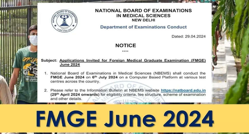 FMGE June 2024 Registration Now Live at nbe.edu.in: Learn About Eligibility and Application Process