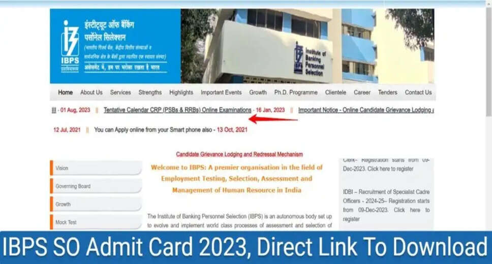 IBPS SO Admit Card 2023 Live: Download Call Letter for Specialist Officer Exam Here