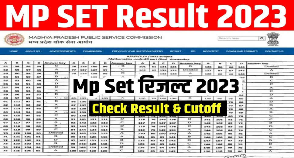 MP SET 2023 Result Out: Download Scorecard & Merit List Now