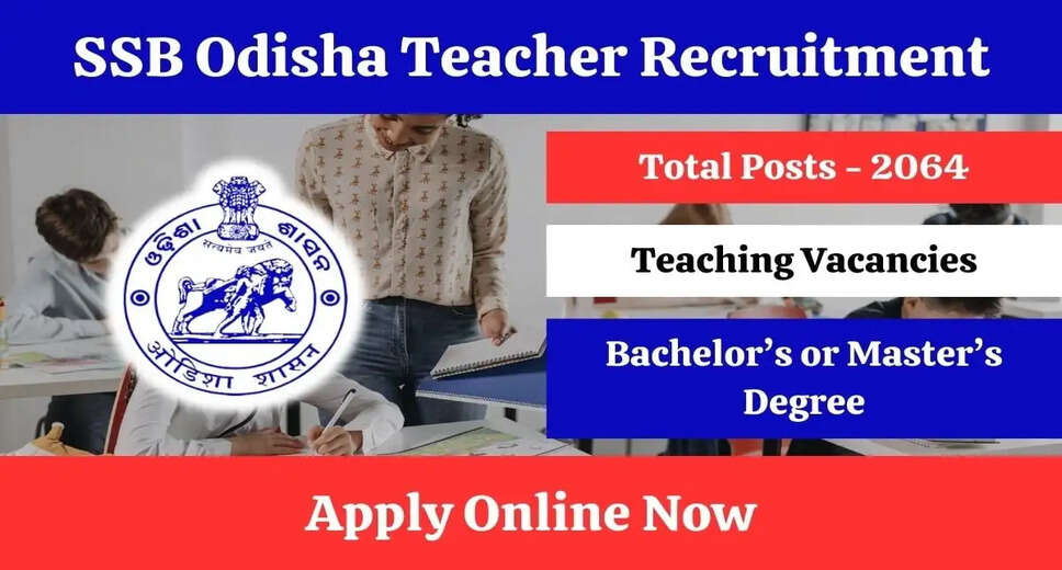 SSB Odisha Teacher Recruitment 2024: Bumper Vacancy of 2064 posts for TGT & Other Subjects, Apply Now!