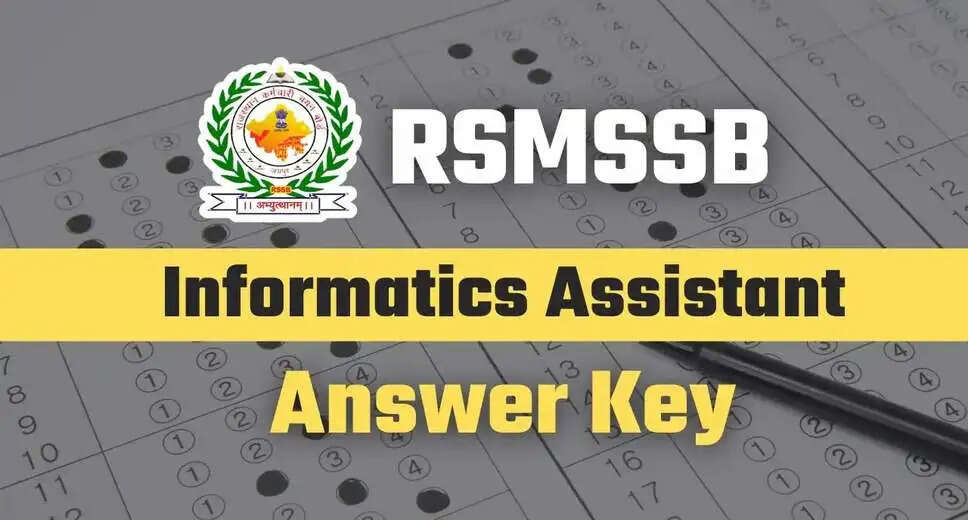 RSMSSB Informatics Assistant Answer Key 2024 Released! Check & Download Now