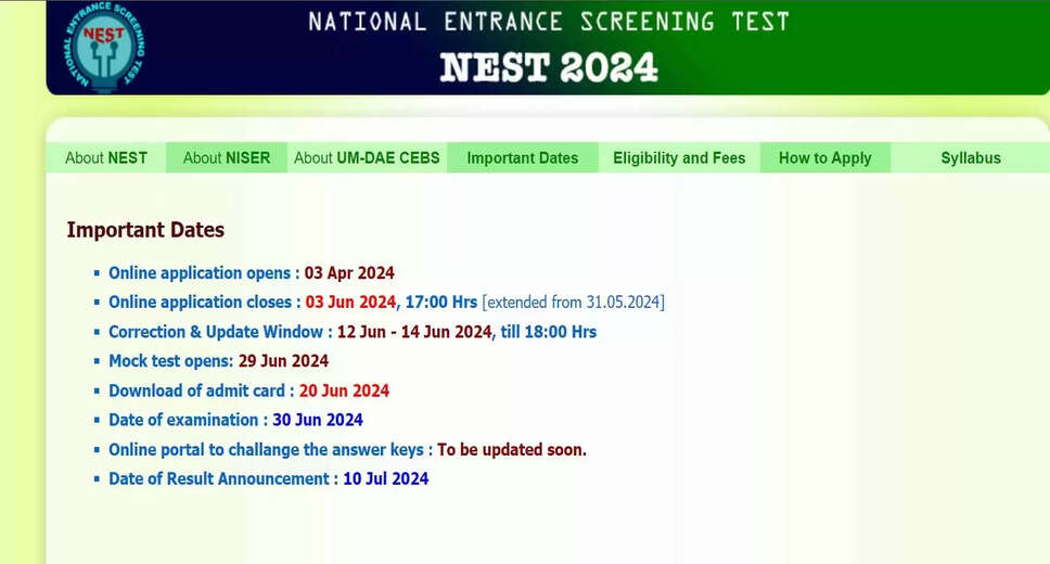 NEST 2024: Answer Key Released, Raise Objections Until Today