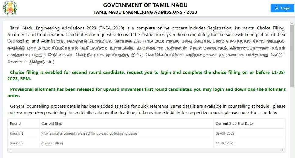 Tamil Nadu Engineering Admissions (TNEA) 2024: Round 2 Tentative Allotment Result Out Tomorrow