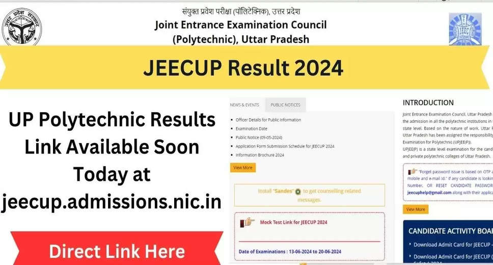 UPJEE Result 2024: Check Your Polytechnic Exam Scores at jeecup.nic.in