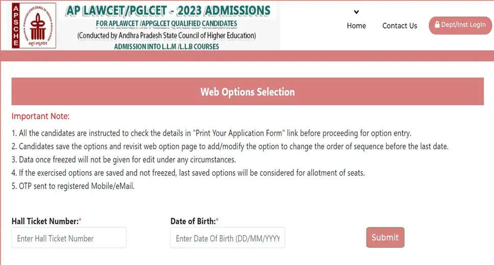 AP LAWCET 2023 Counselling: Phase 2 Web Options Open, Seat Allotment Jan 2nd