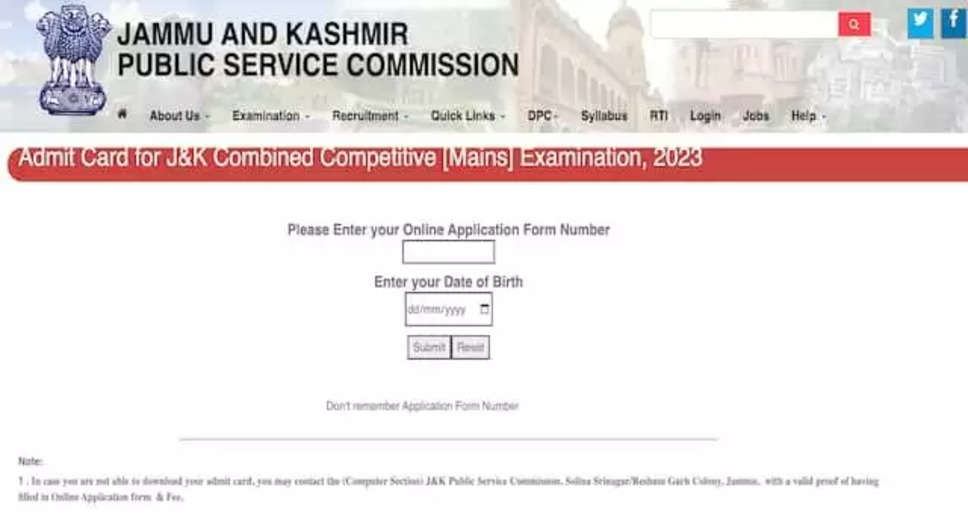 Download JKPSC CCE Mains 2023 Admit Cards from Official Website: Step-by-Step Guide
