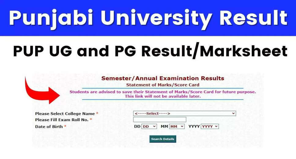 Punjabi University Patiala Result 2024 Declared: Download UG, PG Marksheet PDF at punjabiuniversity.ac.in