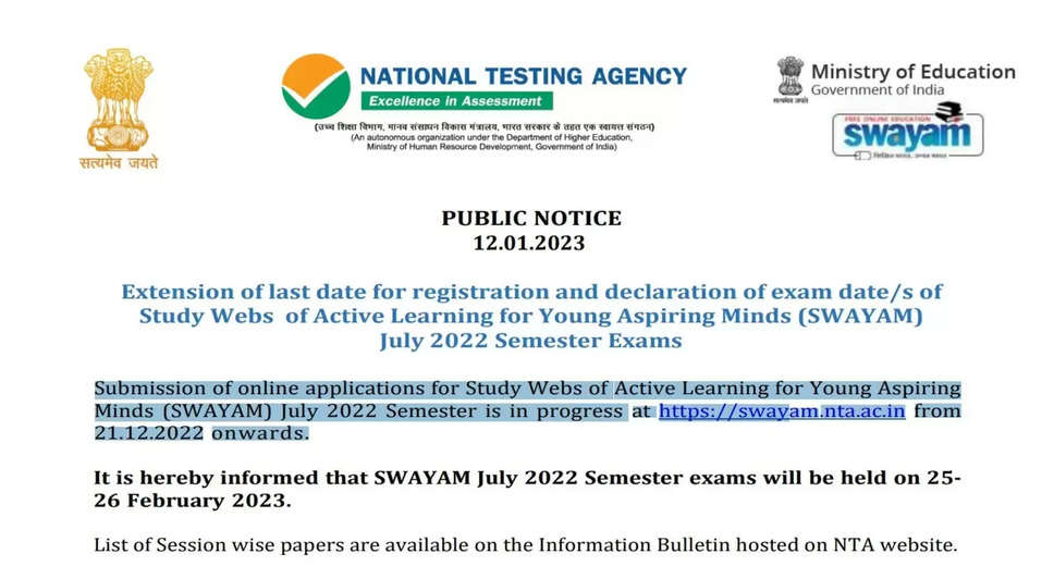 SWAYAM January 2024 Semester Exam Postponed Due to General Elections; Registration Opens