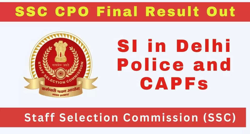 SSC SI in Delhi Police & CAPFs 2024 – Final Exam Marks Declared