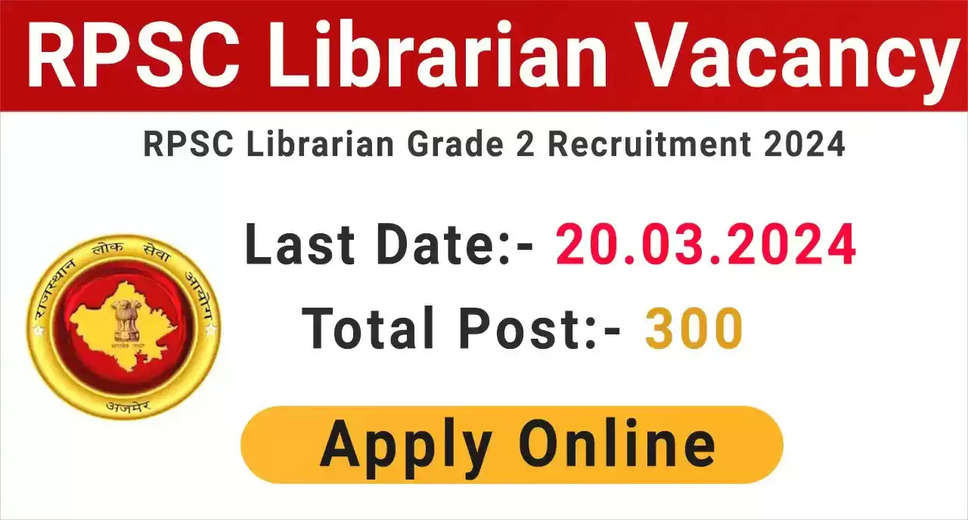 RPSC Librarian Grade-II Exam 2024: Date of Examination Officially Announced
