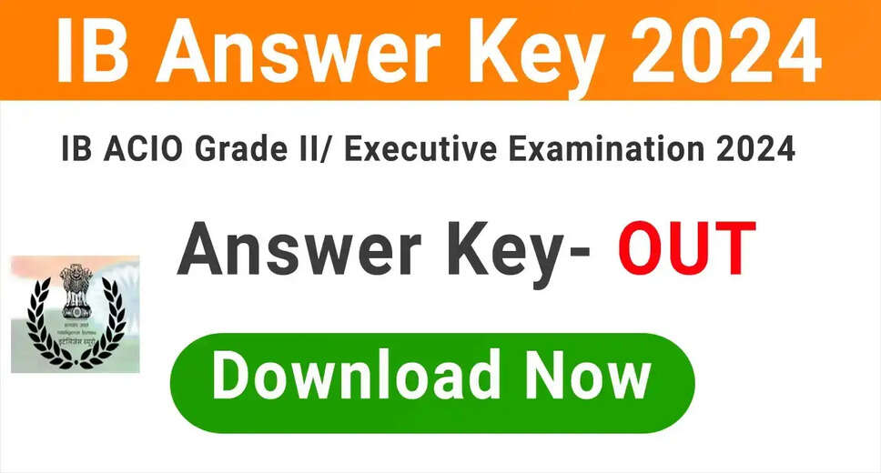 IB ACIO Answer Key 2024 Download, Raise Objection Link Here