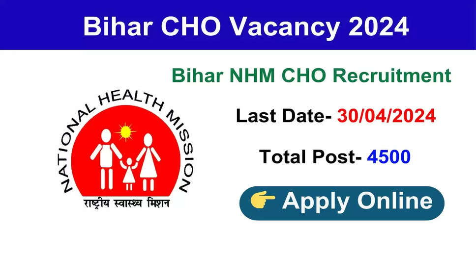 Notification for State Health Society Bihar CHO Recruitment 2024 Cancelled, Updates Awaited