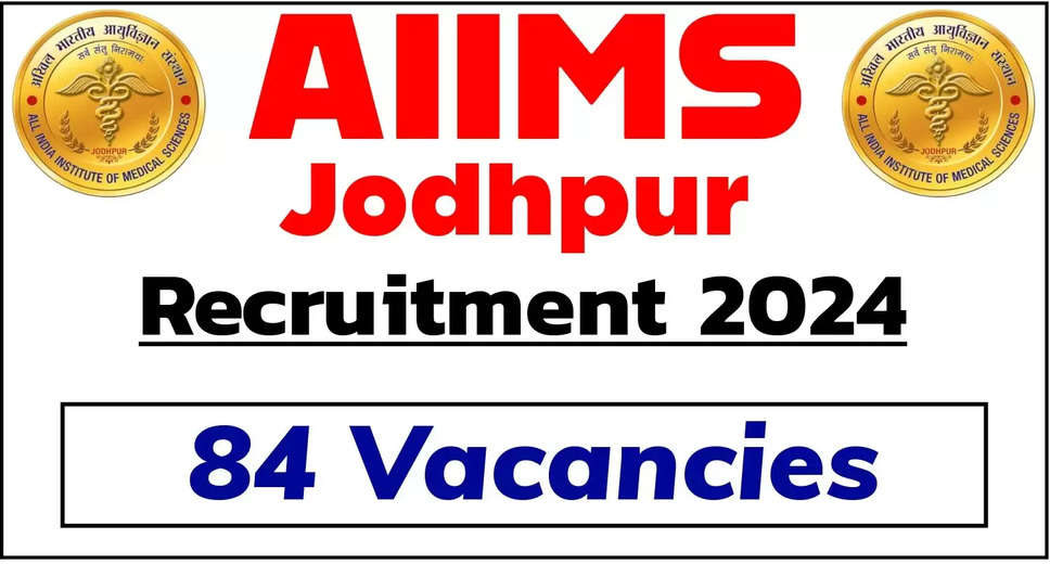 AIIMS Jodhpur Recruitment 2024: Notification Out for 84 Faculty Vacancies