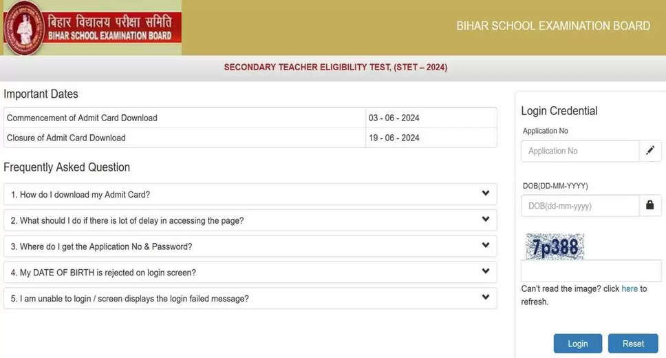 Bihar STET 2024 Admit Card Released: Direct Link to Download BSEB Admit Card Available Now