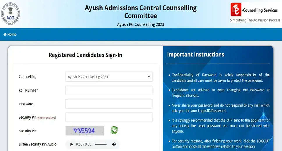 AYUSH NEET PG 2023 Counselling Round 3: Registration Ends Today, Allotment on November 16