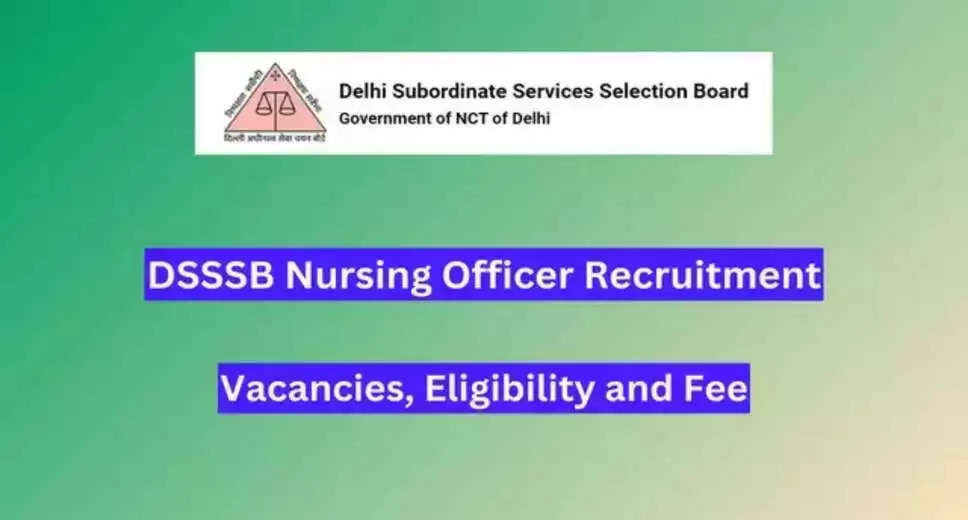 DSSSB 2024 Cook, Nursing Officer, and Other Exams – Revised Online CBT Schedule Announced