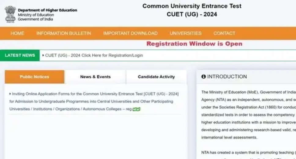 CUET UG 2024 Registration Process Initiated on exams.nta.ac.in; Guidelines and Direct Link Available