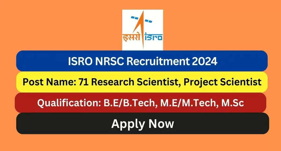 ISRO NRSC Recruitment 2024: Apply Now for Various Vacancies, Last Date Extended
