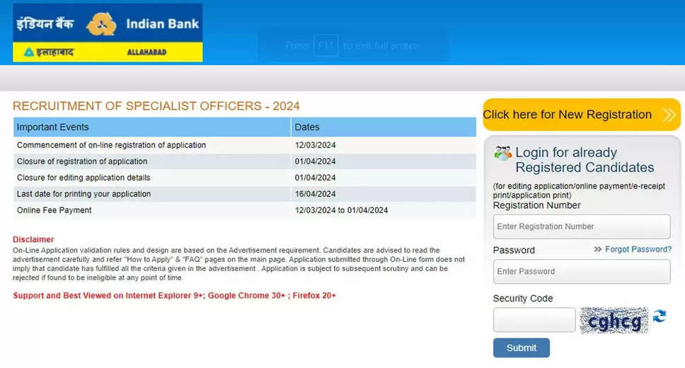 Indian Bank SO Recruitment 2024: Apply Now for 146 Specialist Officer Posts