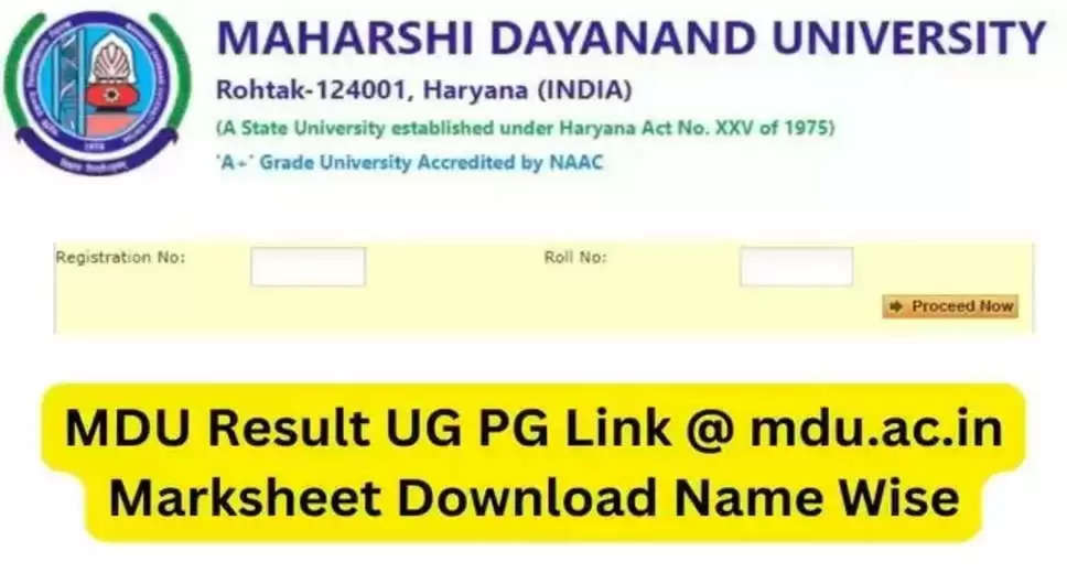 Maharshi Dayanand University Results 2024 Released! UG, PG Marksheets Available Now