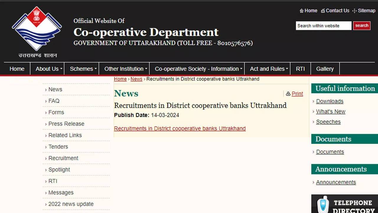 Uttarakhand Cooperative Bank Recruitment 2024: Apply for Clerk, Manager & Other Posts
