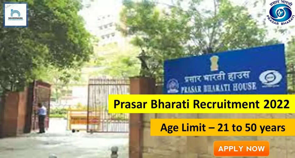 Prasar Bharati Recruitment 2022: प्रसार भारती में नौकरी (Sarkari Naukri) पाने का एक शानदार अवसर निकला है। Prasar Bharati ने समाचार संपादक, समाचार वाचक और अनुवादक के पदों (Prasar Bharati Recruitment 2022) को भरने के लिए आवेदन मांगे हैं। इच्छुक एवं योग्य उम्मीदवार जो इन रिक्त पदों (Prasar Bharati Recruitment 2022) के लिए आवेदन करना चाहते हैं, वे Prasar Bharati की आधिकारिक वेबसाइट https://prasarbharati.gov.in/ पर जाकरअप्लाई कर सकते हैं। इन पदों (Prasar Bharati Recruitment 2022) के लिए अप्लाई करने की अंतिम तिथि 30 सितंबर है। इसके अलावा उम्मीदवार सीधे इस आधिकारिक लिंक https://prasarbharati.gov.in/ पर क्लिक करके भी इन पदों (Prasar Bharati Recruitment 2022) के लिए अप्लाई कर सकते हैं। अगर आपको इस भर्ती से जुड़ी और डिटेल जानकारी चाहिए, तो आप इस लिंक Prasar Bharati Recruitment 2022 Notification PDF के जरिए आधिकारिक नोटिफिकेशन (Prasar Bharati Recruitment 2022) को देख और डाउनलोड कर सकते हैं। इस भर्ती (Prasar Bharati Recruitment 2022) प्रक्रिया के तहत पदों को भरा जाएगा। Prasar Bharati Recruitment 2022 के लिए महत्वपूर्ण तिथियां ऑनलाइन आवेदन शुरू होने की तारीख - 19 सितंबर ऑनलाइन आवेदन करने की आखरी तारीख - 30 सितंबर Prasar Bharati Recruitment 2022 के लिए पदों का विवरण पदों की कुल संख्या- Prasar Bharati Recruitment 2022 के लिए योग्यता (Eligibility Criteria) डिप्लोमा, ग्रेजुएशन, यूजी, पोस्ट ग्रेजुएशन Prasar Bharati Recruitment 2022 के लिए उम्र सीमा (Age Limit) उम्मीदवारों की आयु सीमा 21 से 50 वर्ष के बीच होनी चाहिए. Prasar Bharati Recruitment 2022 के लिए वेतन (Salary) विभाग के नियमानुसार Prasar Bharati Recruitment 2022 के लिए चयन प्रक्रिया (Selection Process) चयन प्रक्रिया उम्मीदवार का लिखित परीक्षा के आधार पर चयन होगा। Prasar Bharati Recruitment 2022 के लिए आवेदन कैसे करें इच्छुक और योग्य उम्मीदवार Prasar Bharati की आधिकारिक वेबसाइट (https://prasarbharati.gov.in/) के माध्यम से 30 सितम्बर 2022 तक आवेदन कर सकते हैं। इस सबंध में विस्तृत जानकारी के लिए आप ऊपर दिए गए आधिकारिक अधिसूचना को देखें। यदि आप सरकारी नौकरी पाना चाहते है, तो अंतिम तिथि निकलने से पहले इस भर्ती के लिए अप्लाई करें और अपना सरकारी नौकरी पाने का सपना पूरा करें। इस तरह की और लेटेस्ट सरकारी नौकरियों की जानकारी के लिए आप naukrinama.com पर जा सकते है।
