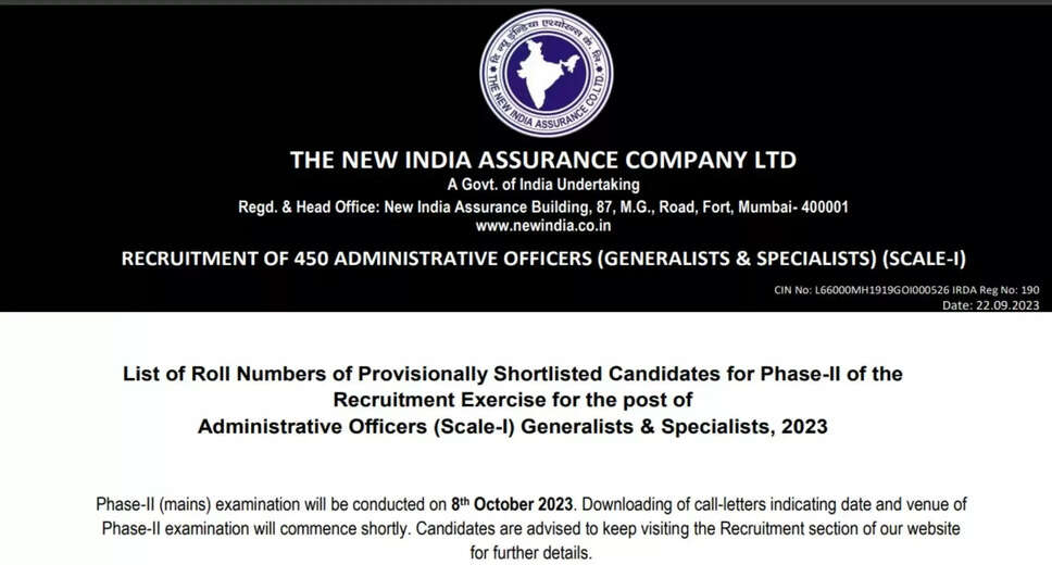 NIACL Administrative Officer Phase II Online Exam Marks Sheet 2024 Released: Check Your Marks Now