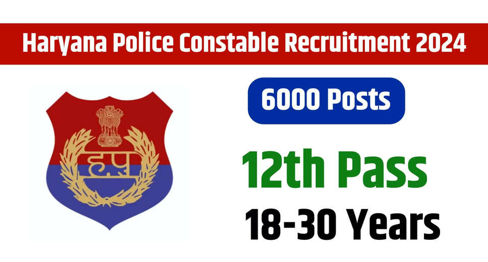 Haryana Police Constable Recruitment 2024: 6000 Vacancies Open! Apply Online Now