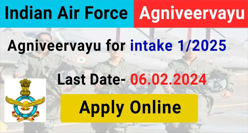Indian Air Force Recruitment 2024: Apply for Agniveer Vayu (01/2025) Batch