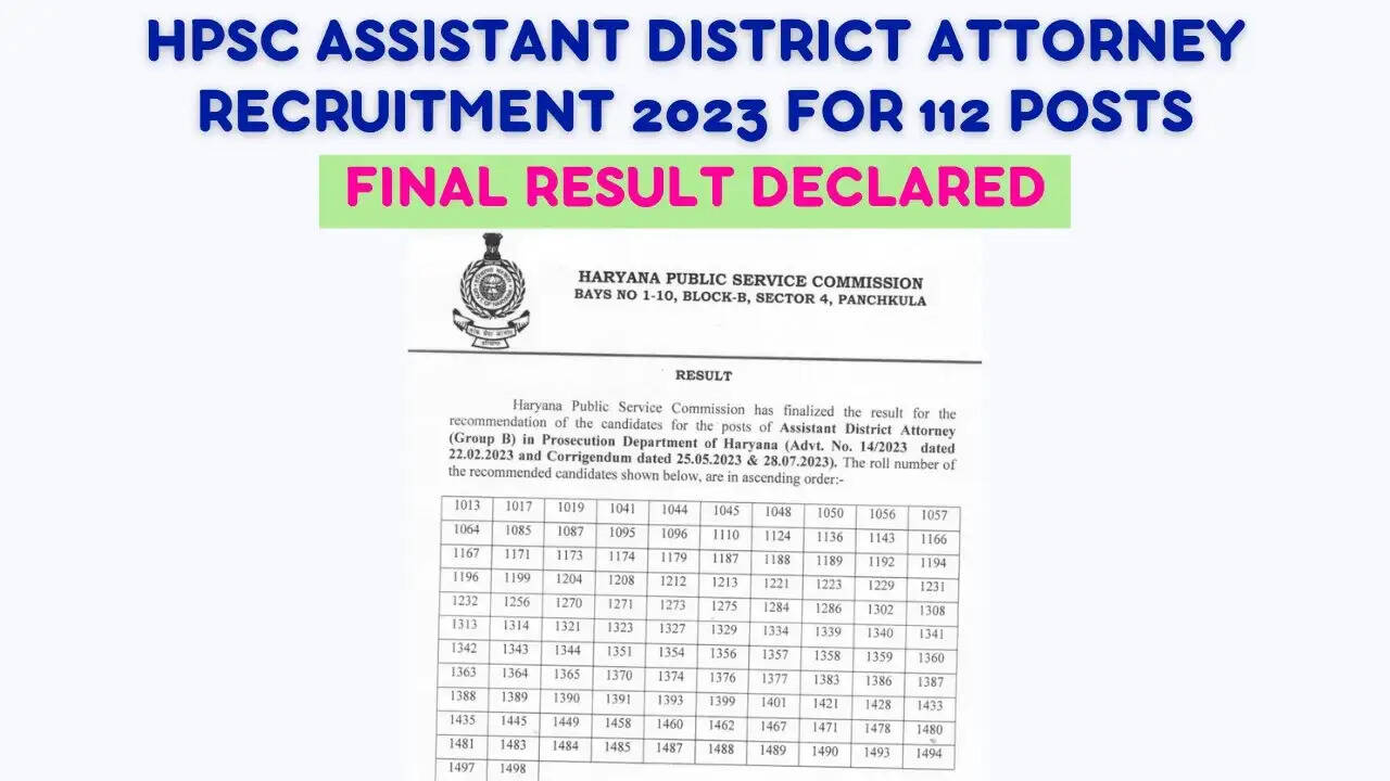 Haryana HPSC ADA Final Result 2023 Out: Direct Download PDF Link