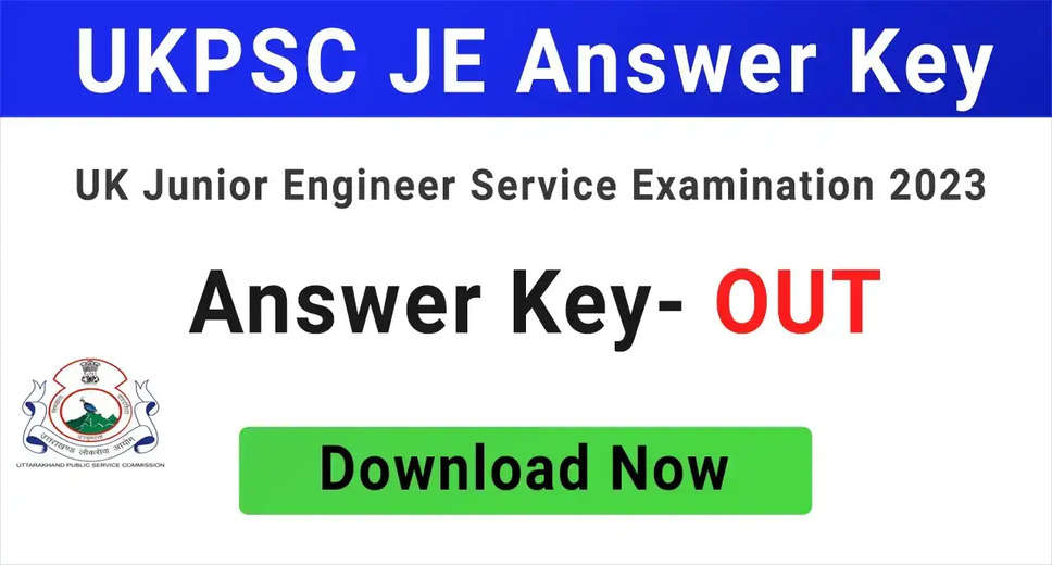 UKPSC Combined State Junior Engineer Service Exam 2023 Answer Key Released @psc.uk.gov.in