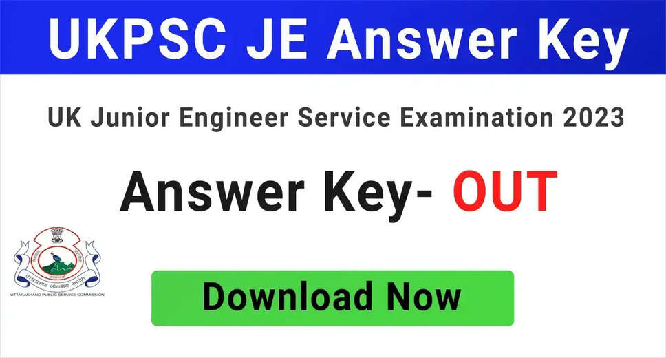 UKPSC Combined State Junior Engineer Service Exam 2023 Answer Key Released @psc.uk.gov.in