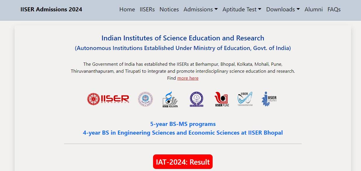 Round 1 Seat Allotment for IISER IAT 2024: How to Download and Admission Details