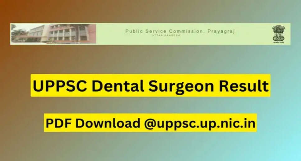 Breaking News: UPPSC Dental Surgeon Result 2023 Out, Download Merit List Here