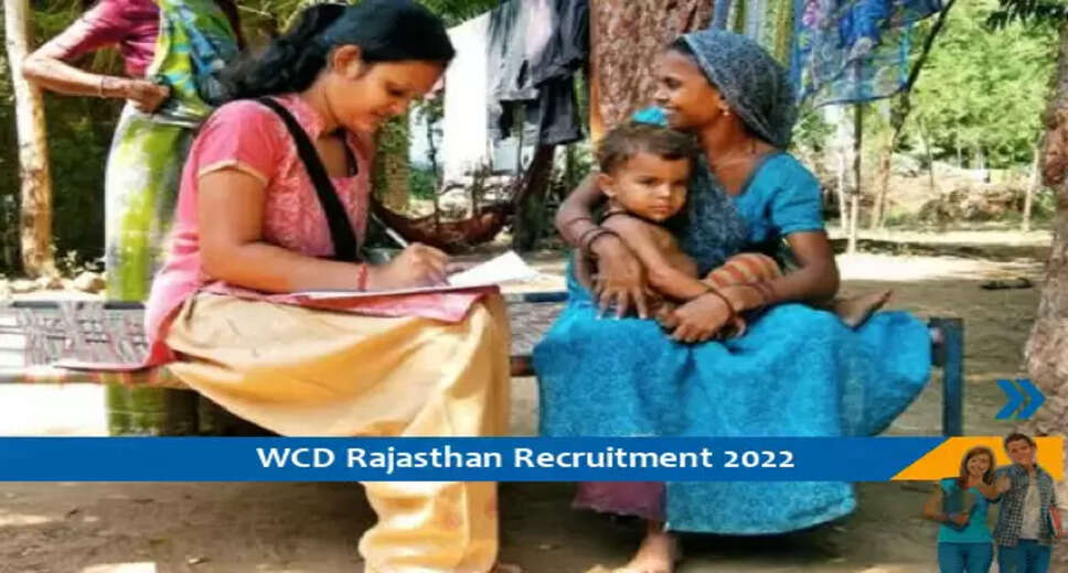 WCD Rajasthan  में आंगनबाड़ी वर्कर और हेल्पर के पद पर भर्ती