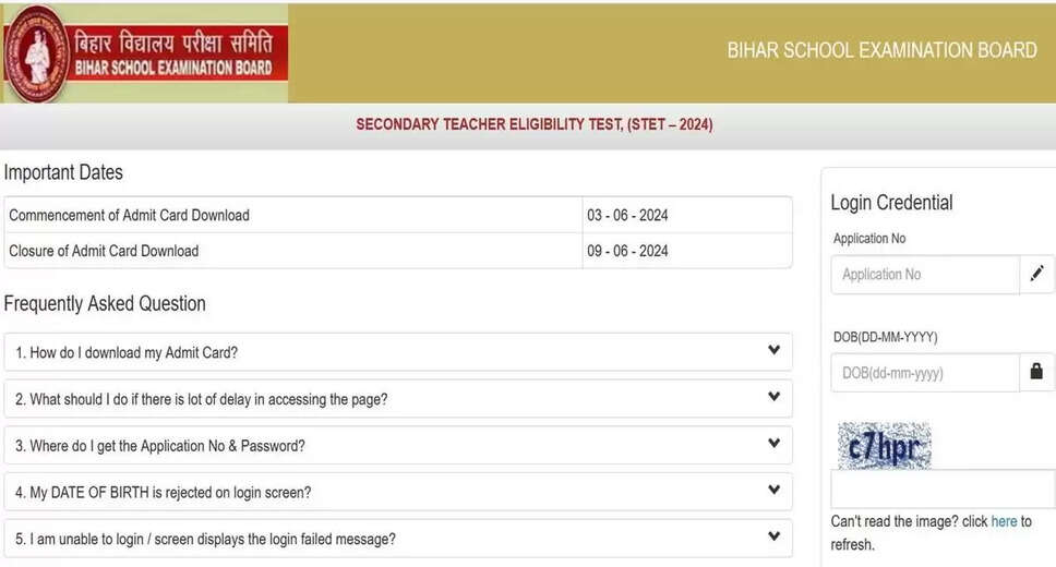 Download Bihar STET 2024 Paper 2 Admit Card from Official Website