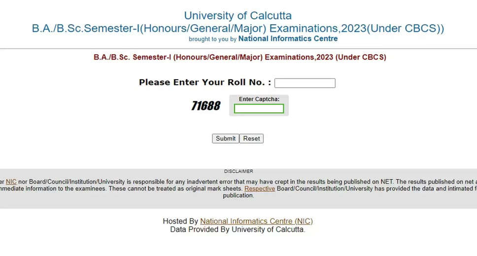Calcutta University Releases Undergraduate Semester 1 Results; Check Now on wbresults.nic.in