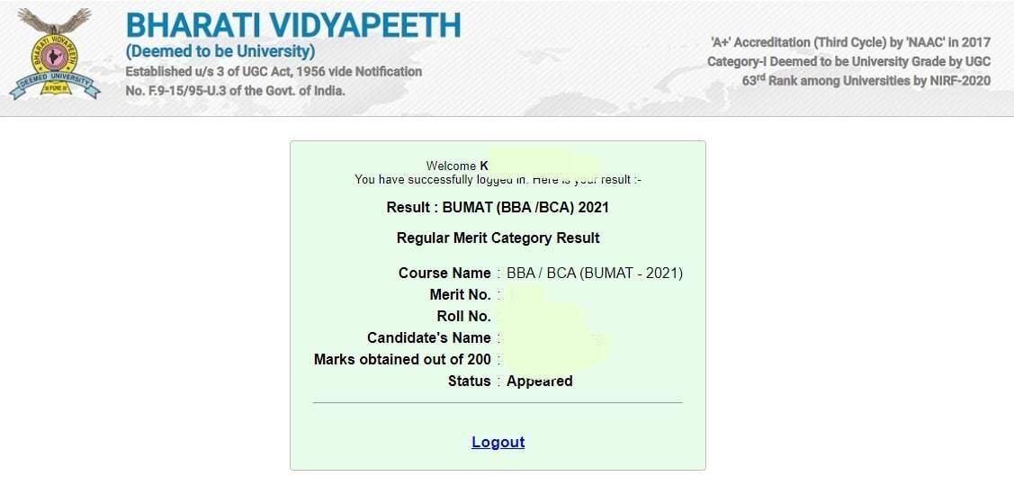 BUMAT 2024 Results Out Now @bvuniversity.edu.in; Guide to Download Scorecard