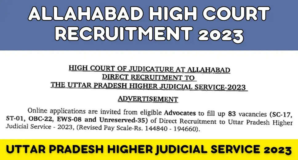 Allahabad High Court Recruitment 2023: Applications Open for 83 District Judge Posts