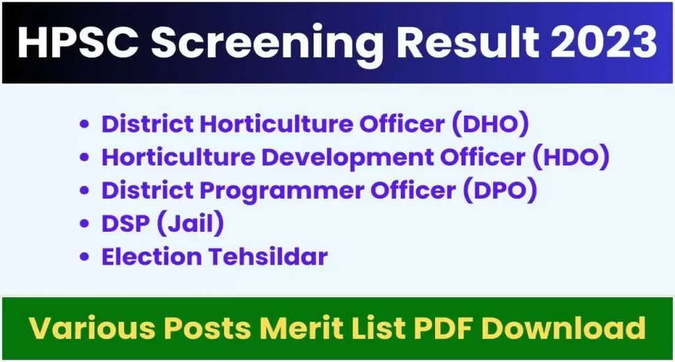 HPSC Announces District Horticulture Officer 2023 Final Result: Check Now